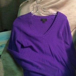 J crew purple v-neck sweater